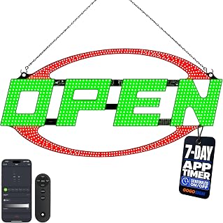Bright LED Open Sign for Business With Remote Control And Timer, 33" X 16"
