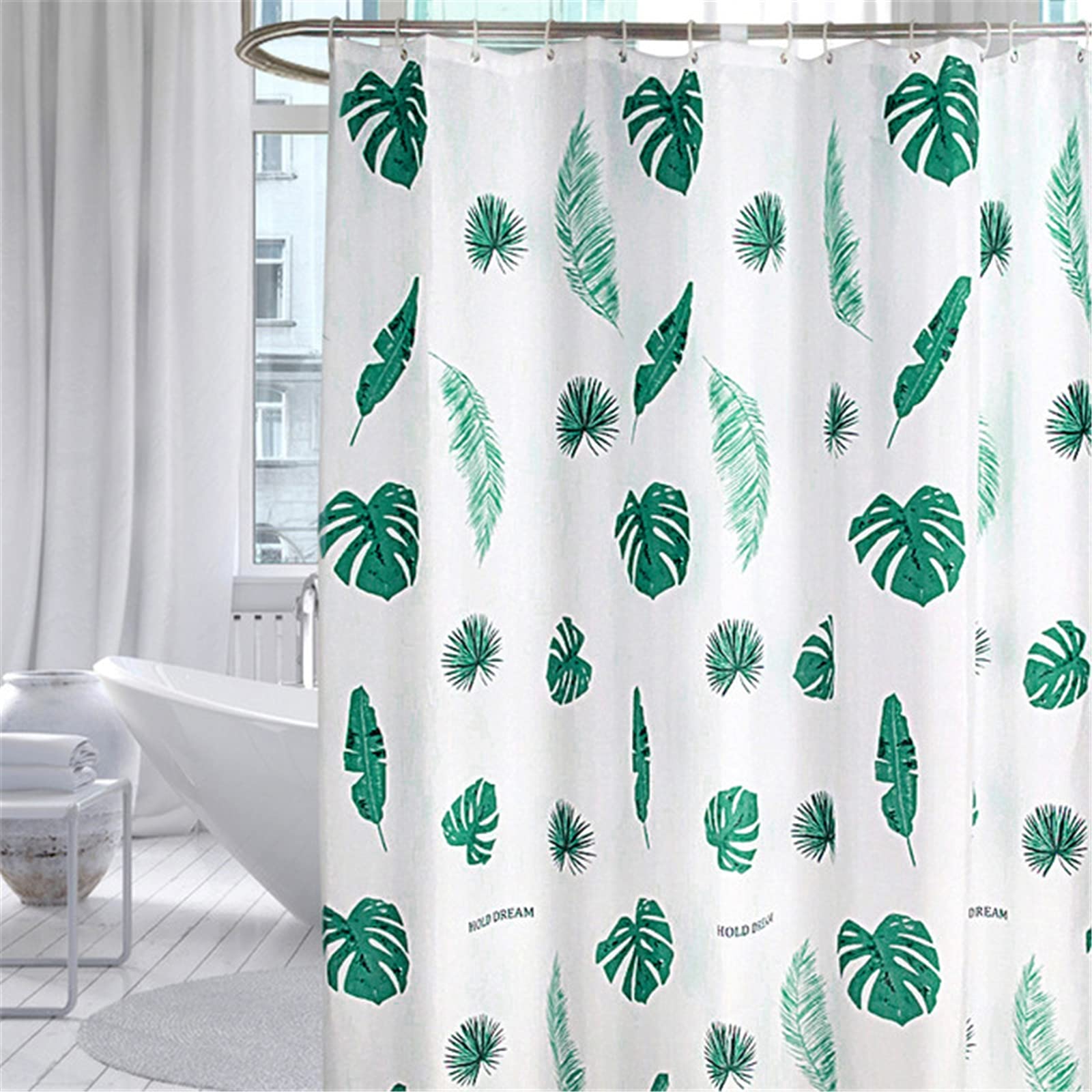 Extra brede douchegordijnen voor badkamer met 12 kunststof haken en verzwaarde zoom, voor hotel en familie, 200 x 200 cm, waterdicht, wasbaar, sneldrogend polyesterweefsel met 12 kunststof haken en