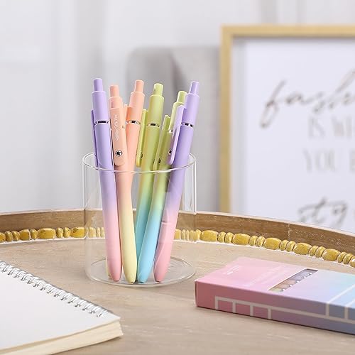 Miniatura 5 de Mr. Pen - Bolígrafos de gel retráctiles, paquete de 6, barriles de color degradado, bolígrafos de gel negros, de secado rápido, bolígrafos de gel de