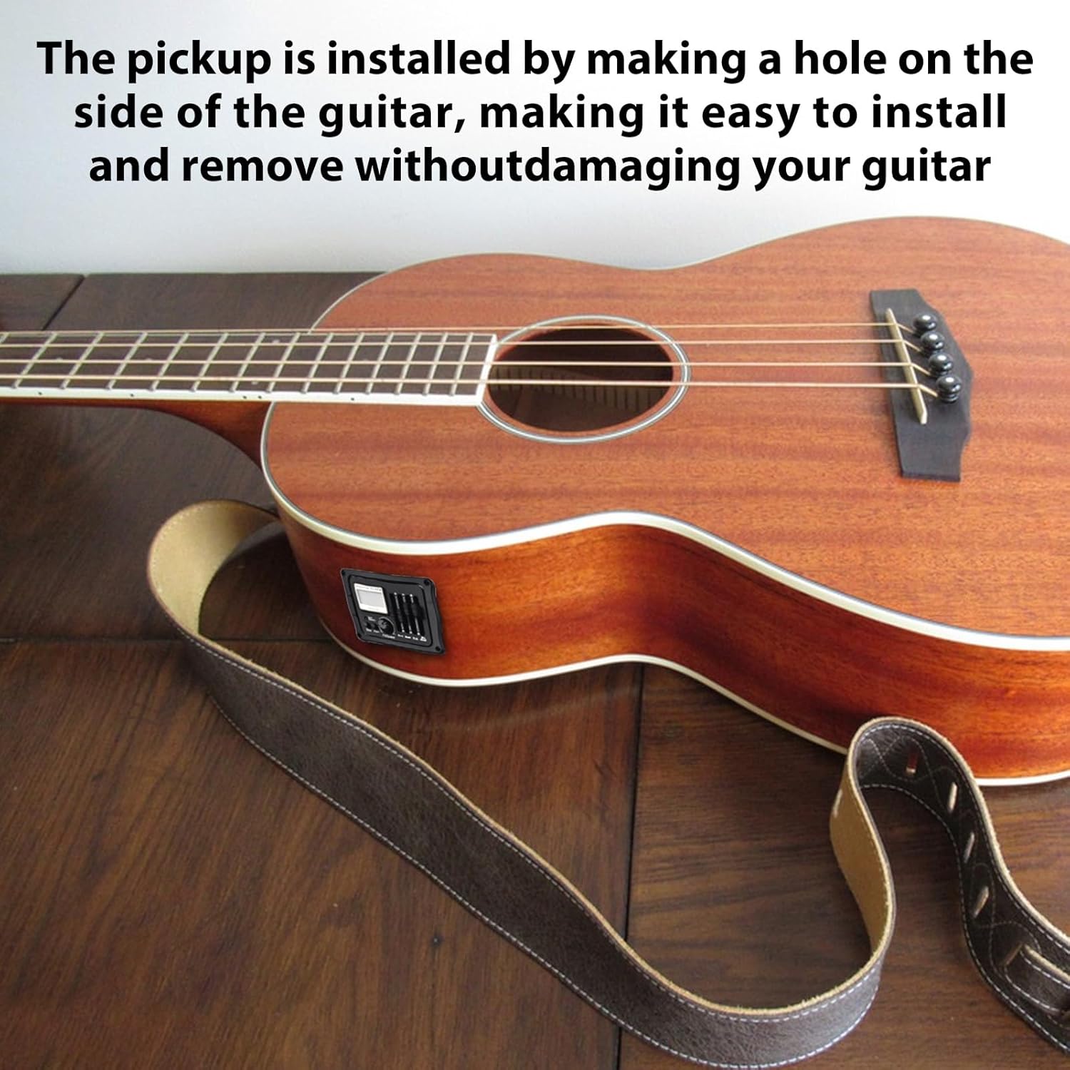 Acoustic Guitar Pickup Folk Classical Guitar Pickup EQ Plate Pickup Multi-color LCD Color Screen Built-in Microphone with Calibration for Wooden Guitar Instrument Accessories
