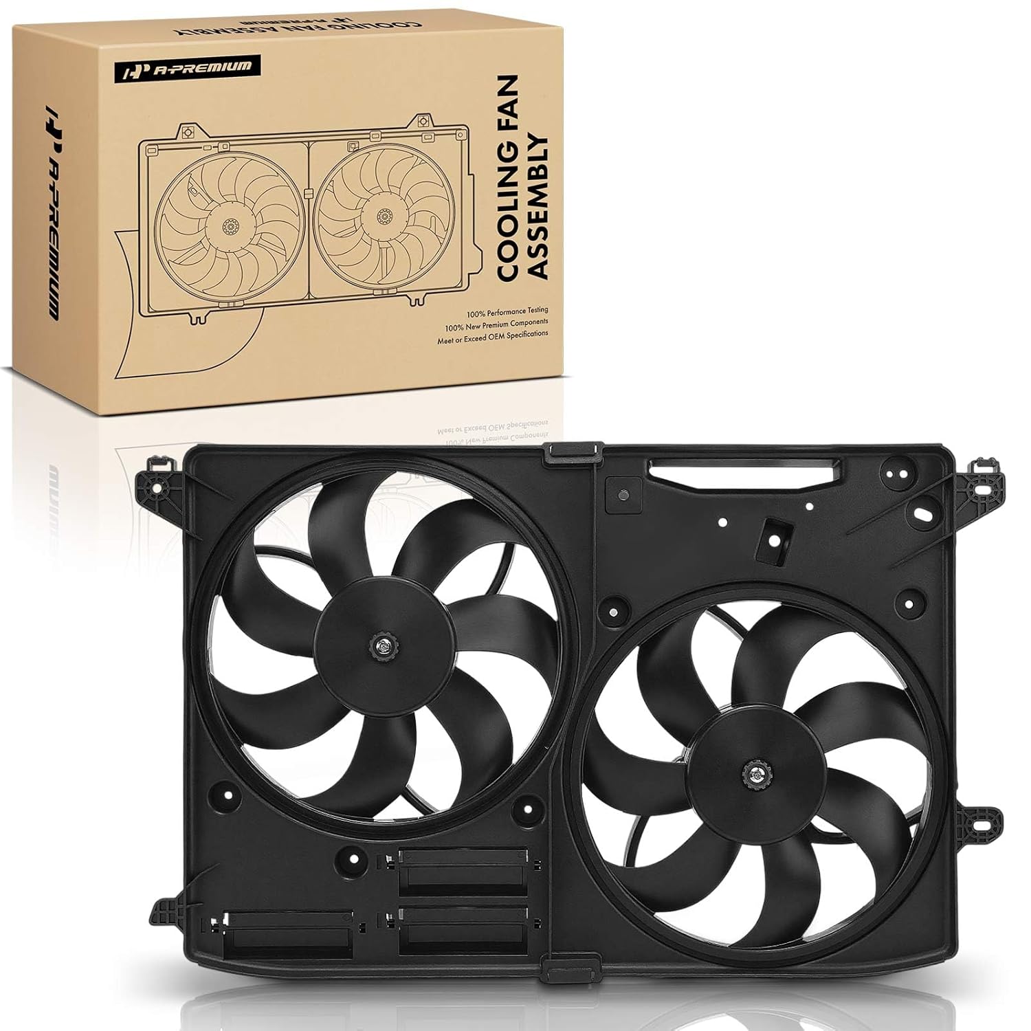 A-Premium Engine Radiator Cooling Fan Assembly Compatible with Ford & Lincoln Models - Fusion 2014-2020, MKZ 2013-2020