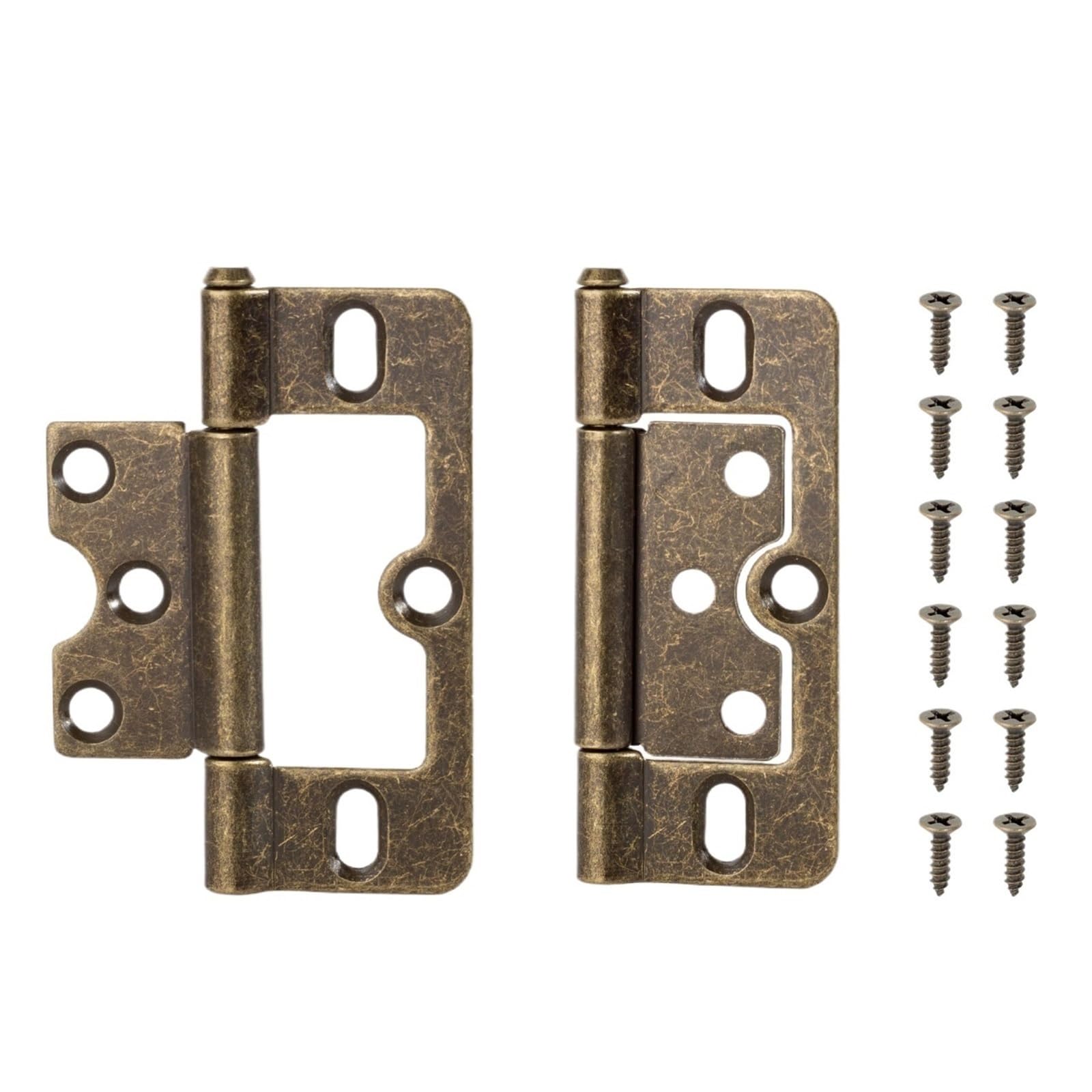 Lsnnmu Bronze 4Pcs Metal Door Hinges Cabinet Doors Windows Wooden Box Flat Hinge Home Furniture Hardware Accessories For Door(Bronze)