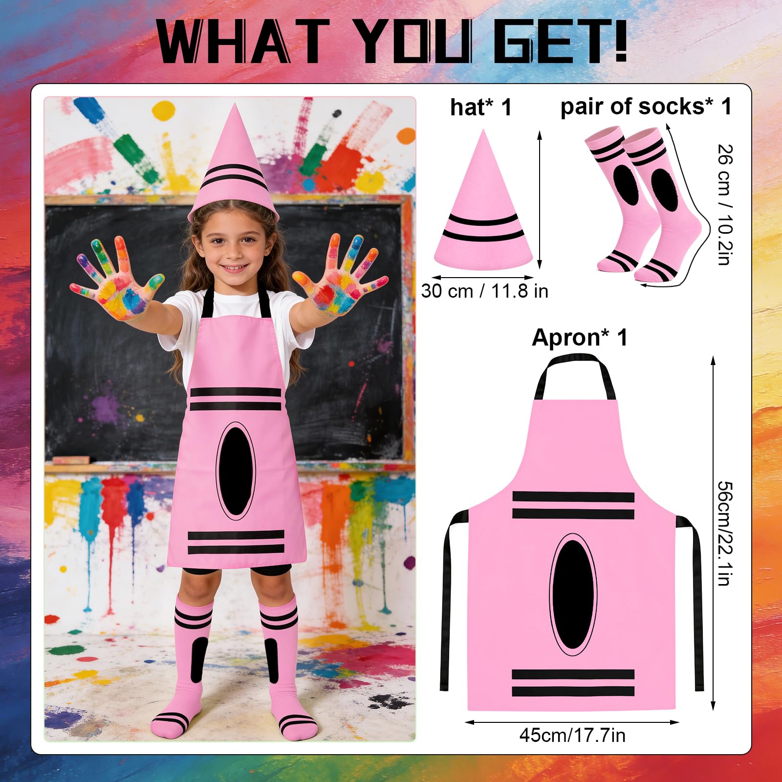 Ainvliya Crayon Apron Costume Set, World Book Day 2026 Full Costume - Image 2