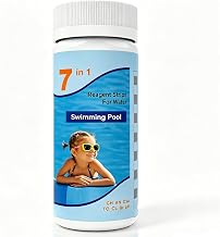 Hot Tub and Pool Test Strips, 7in1 50ct Quick & Accurate Spa Test Strips,Pool Water Test Kit, Salt Testing Kit for Testing Bromine, pH, Hardness, Alkalinity, Chlorine,