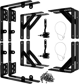 Anti Sag Gate Frame Kit Heavy Duty Gate Corner Brace Bracket with a Self-Locking Gate Latch Gate Kits for Wooden Fence Garden Wooden Driveway Gates Shed Doors Corral Gates 2 Sets