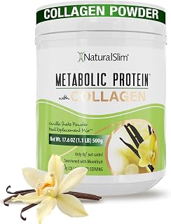 Metabolic Protein Powder with Collagen, whey protein powder shake, Hydrolyzed Collagen with L-Glutamine for Metabolic Support, Digestion, Skin, Joints & Muscle, Low Carb 17.06 oz Vanilla