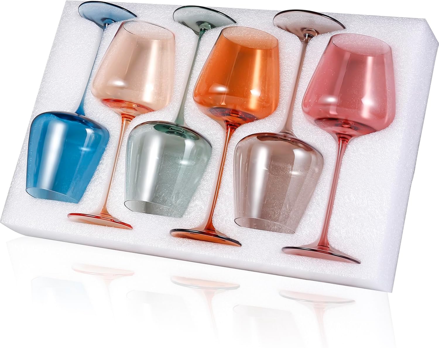 Colored Wine Glasses Set of 6, Hand Blown Large Colorful Wine Glass 18Oz, Lead-Free Premium Crystal Long Stem and Thanksgiving Wine Glass, Valentine's Day and New Year gifts - Image 9