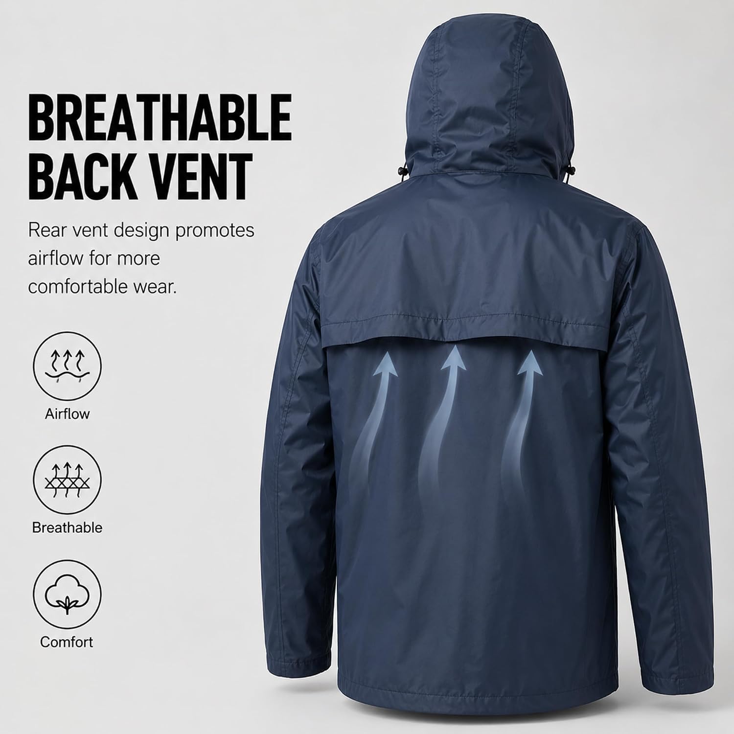 Men Polyester Rain Suit Waterproof Rain Gear Jacket and Pants Set