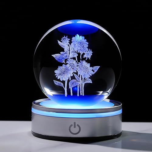 Miniatura 12 de Figura de Hada de Cristal 3D de 3.15 pulgadas, Regalos para Mujeres, Esfera de Cristal Coleccionable de Bruja para su Habitación con Base de Luz