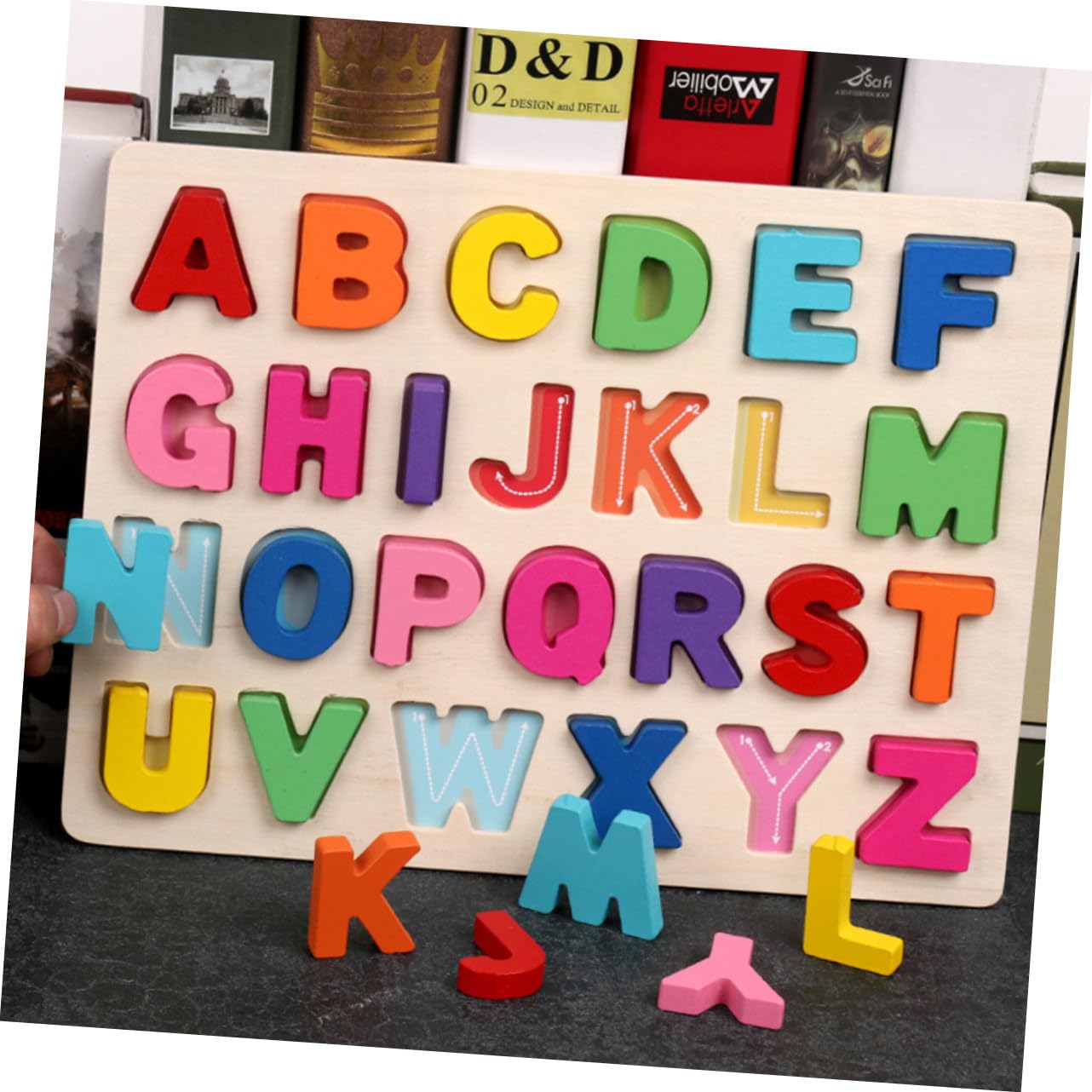 Gatuida Puzzle Educativo in Legno per Numeri Alfabeto Maiuscolo Colorato Gioco Didattico per Sviluppo Cognitivo Coordinazione e Apprendimento Matematico