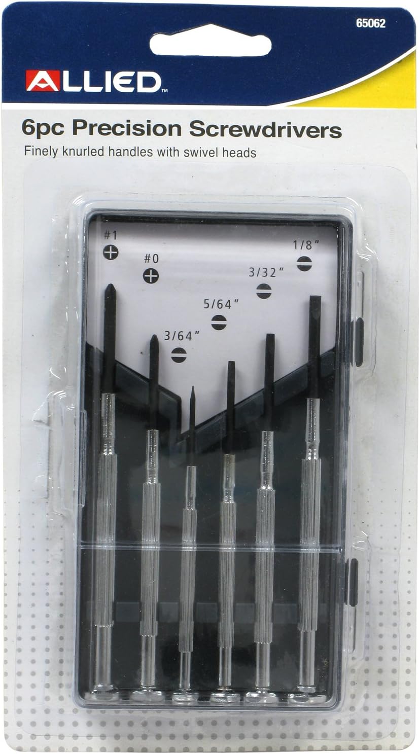 AlliedTools 65062 6-Piece Precision Screwdriver Set, Black