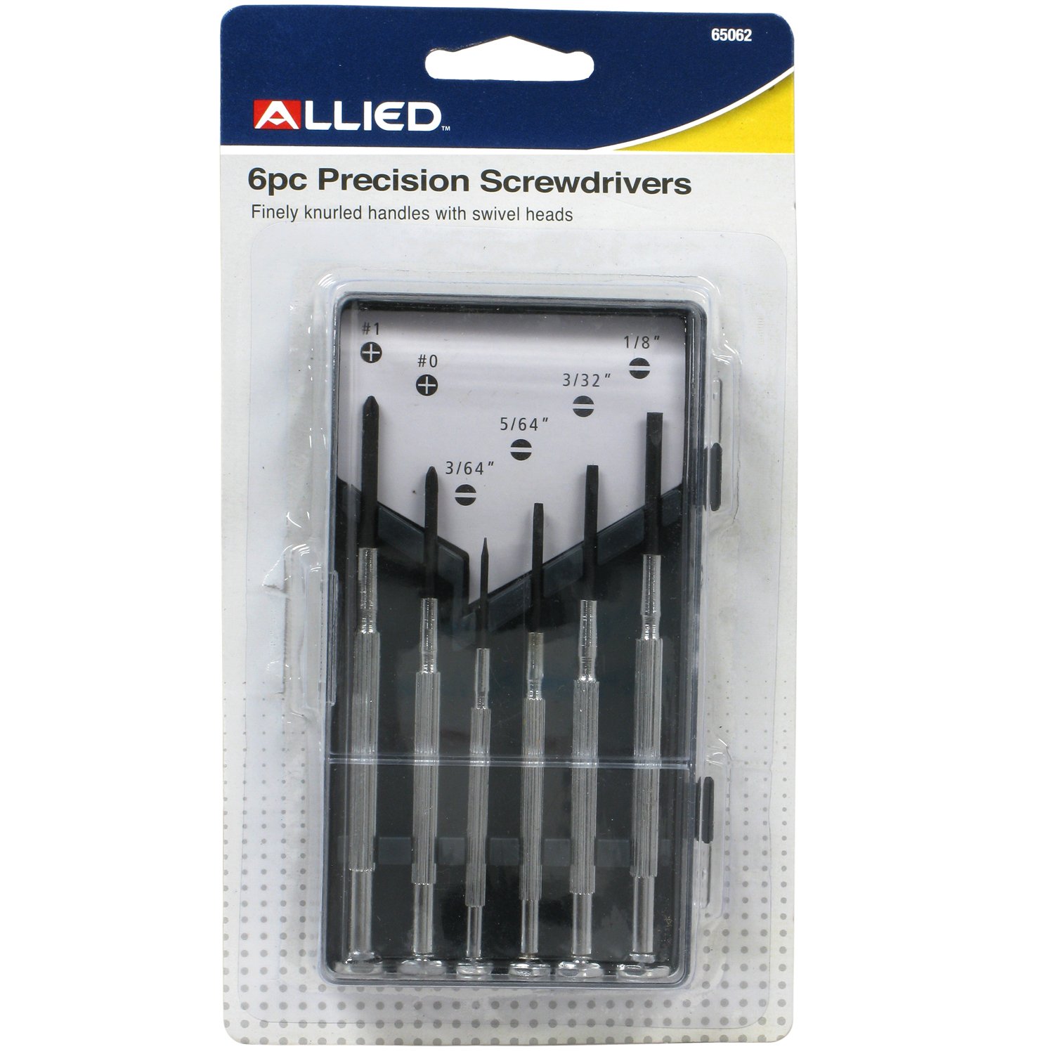 AlliedTools 65062 6-Piece Precision Screwdriver Set, Black