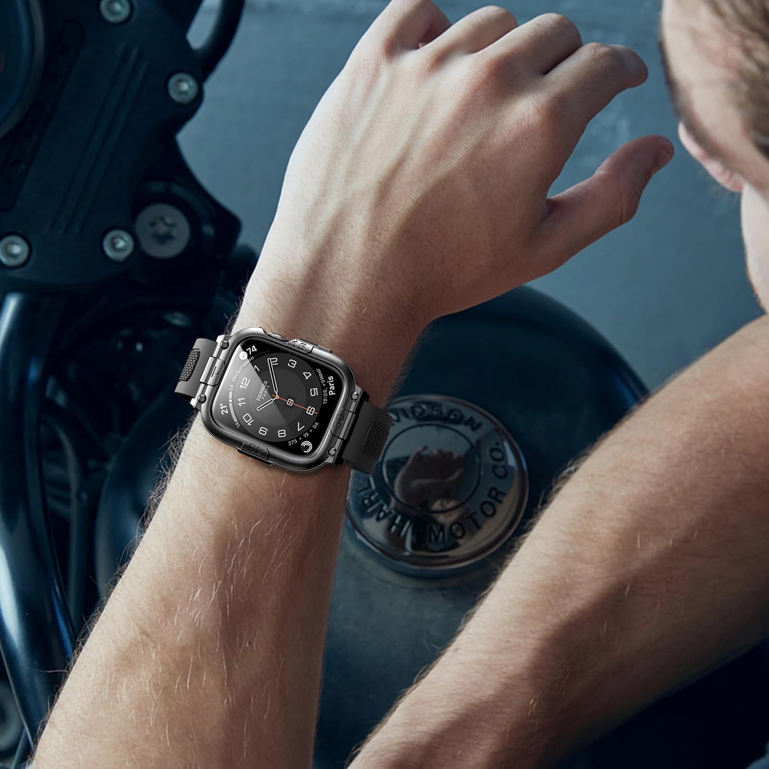 Mosonio Sport Rugged Case with Band for Apple Watch Band 46mm 45mm 44mm 42mm (S11/S10)41mm 40mm, Light TPU Bands with Cover and Screen Protectors for Men, Waterproof Strap for iwatch Series 11 10 9 8 7 6 5 4 SE - Image 6