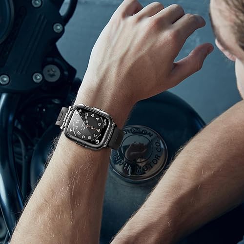 Miniatura 6 de Mosonio Caja Deportiva Resistente con Correa para Apple Watch Banda 46mm 45mm 44mm 42mm (S11S10)41mm 40mm, Correas Ligeras de TPU con Cubierta y