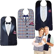 Adult Bibs, Reusable Waterproof Bib for Seniors with Press Studs Stain Protector for Men, Women, Seniors and Disabled