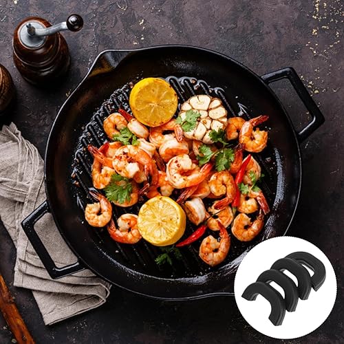 Miniatura 5 de HEMOTON 4 piezas de silicona anti-quemaduras de mango caliente protectores de silicona resistente al calor olla soporte manga hierro fundido mango