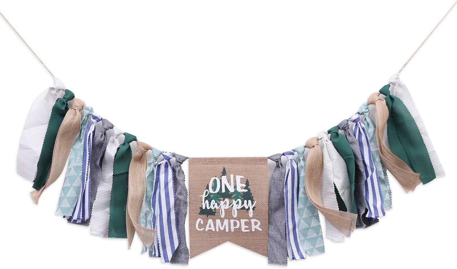 WAWUO 1st Birthday Banner - First Birthday High Chair Banner Happy Birthday Banner Highchair Party Decorations,Baby Birthday Photo Props(Forest)