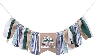 1st Birthday Banner - First Birthday High Chair Banner Happy Birthday Banner Highchair Party Decorations,Baby Birthday Photo Props(Forest)