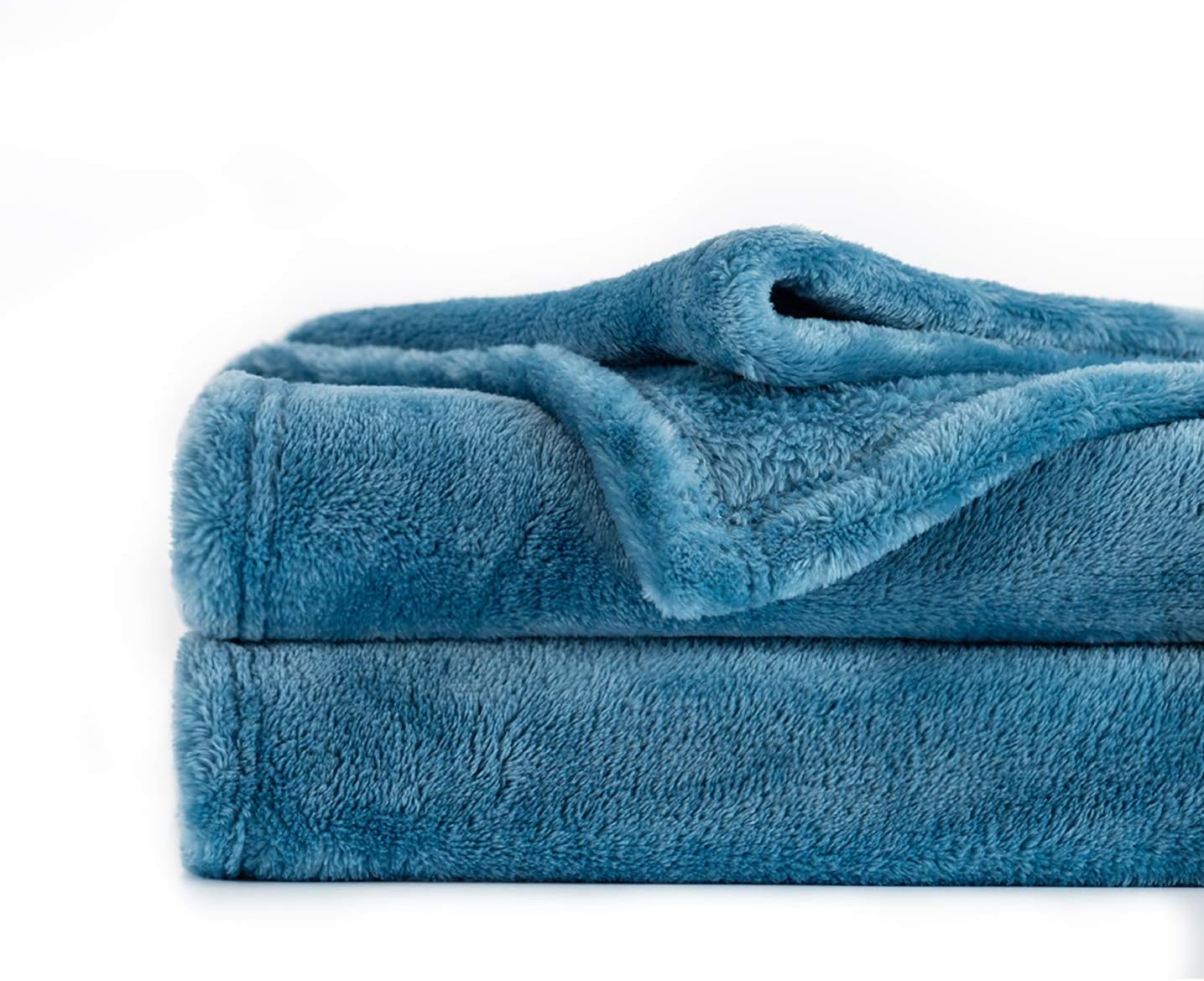 Topblan Fleece Blankets - Twin Size for All Seasons, Super Soft Fluffy Microfiber Flannel Plush Throw Blanket Lightweight, Slate Blue