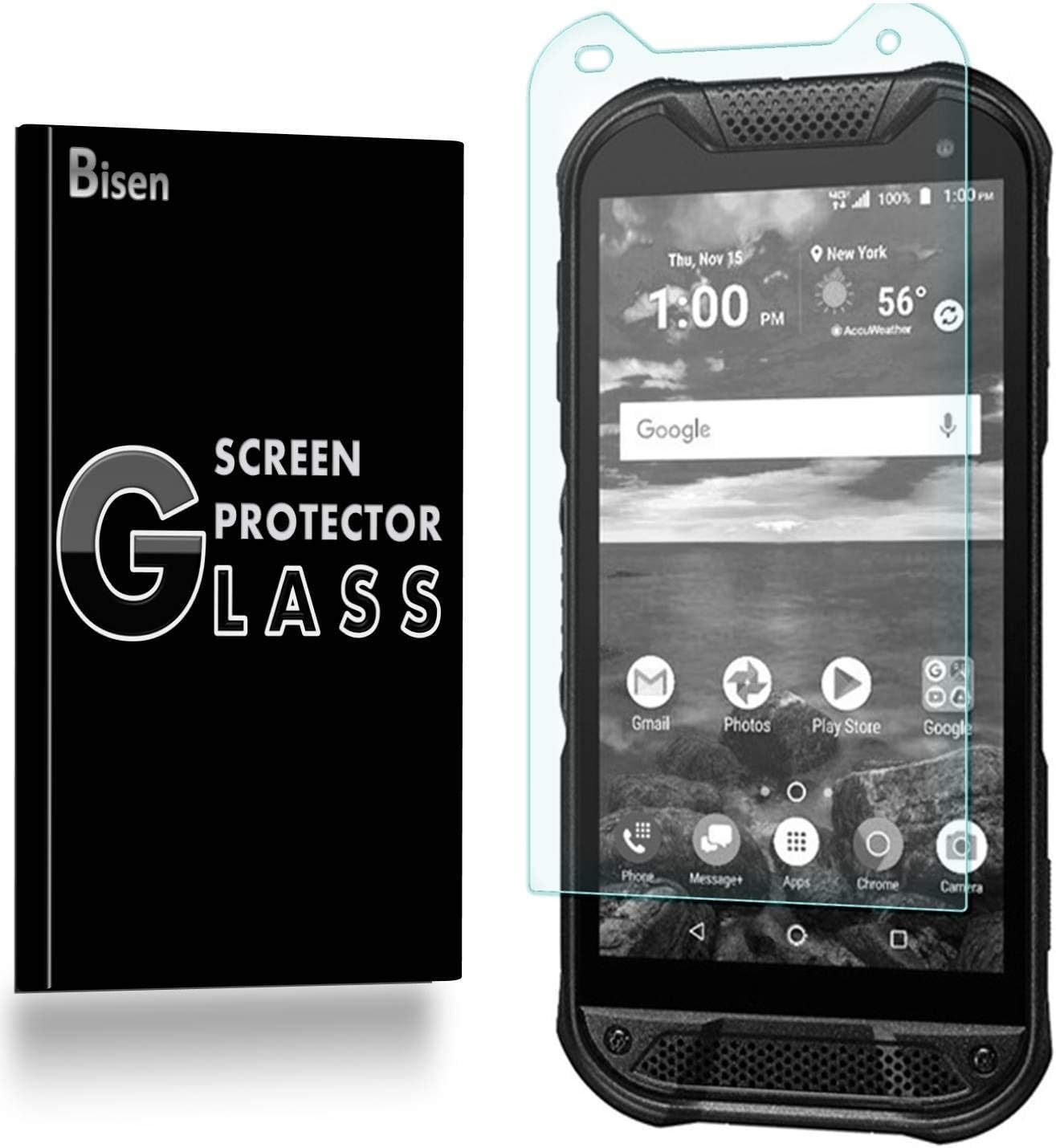 [3-Pack BISEN] Fit for Kyocera DuraForce Pro 2 (2nd Gen) Screen Protector Tempered Glass, Anti-Scratch, Anti-Fingerprint, Anti-Bubble, Lifetime Protection