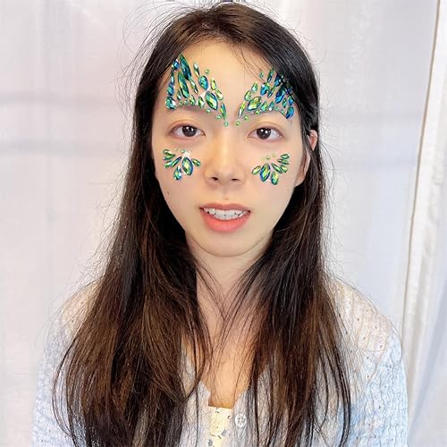 Miniatura 2 de Gemas faciales para festivales, calcomanías de Halloween, diamantes de imitación para maquillaje, accesorios de festival, calcomanías para la cara,