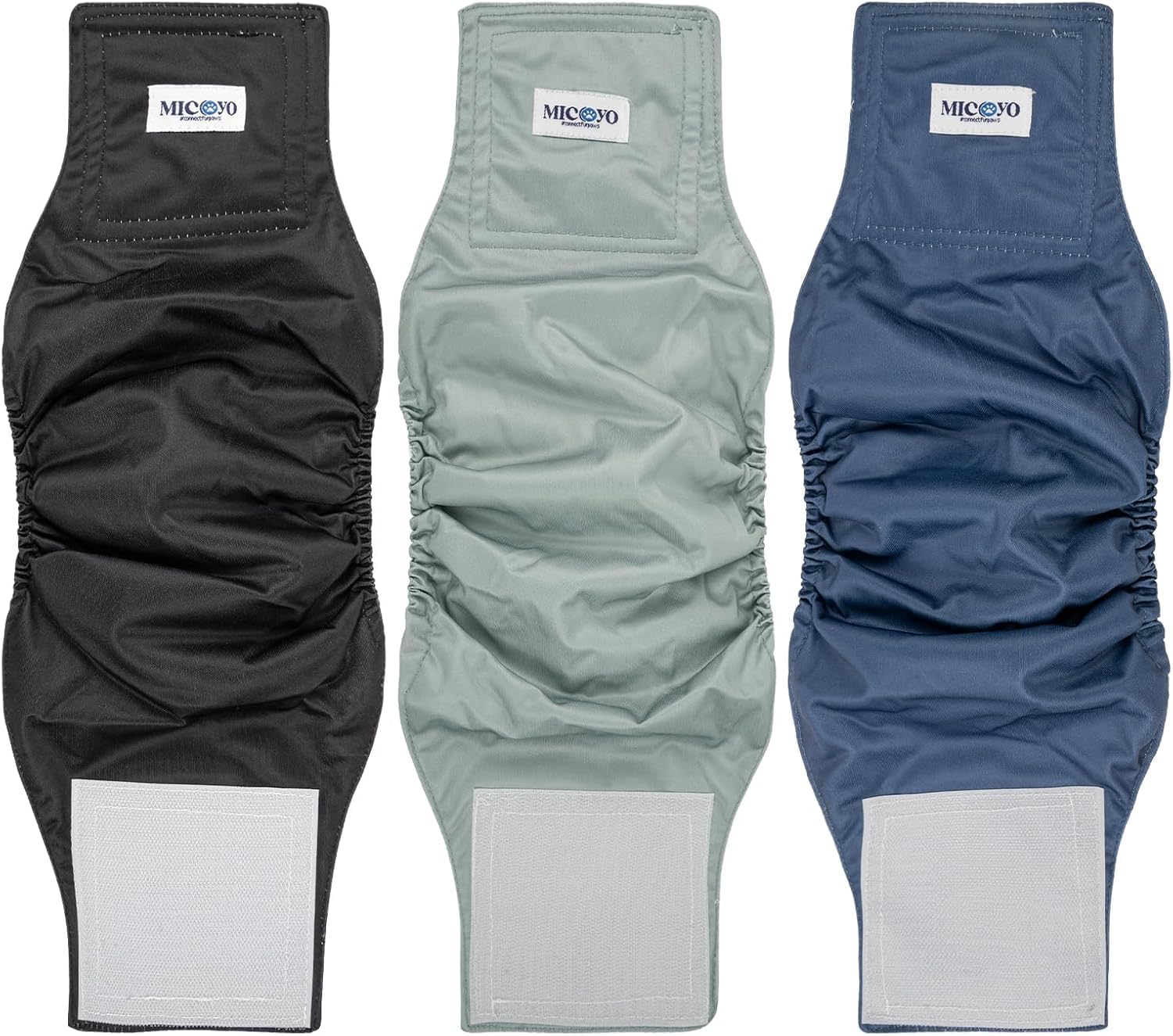 MICOOYO Dog Belly Bands Male, Reusable Dog Nappies, Male Wraps Diaper Pants for Doggy Puppy(Pack of 3, XL)