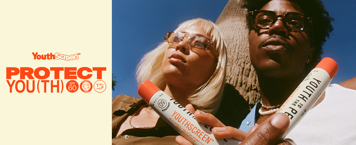 Youth To The People Youthscreen Sunscreen with SPF 60, Daily Hydration + Pollution Defense, Invisible Broad Spectrum Sunscreen, No White Cast, Dewy Finish, Non-comedogenic -1.3 fl oz