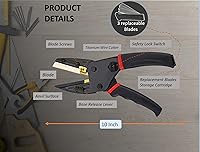 Vista 4 de Tijeras multiuso de alta resistencia multiusos Tijeras industriales - Cortador 6 en 1 con bloqueo de seguridad, mango antideslizante y recorte