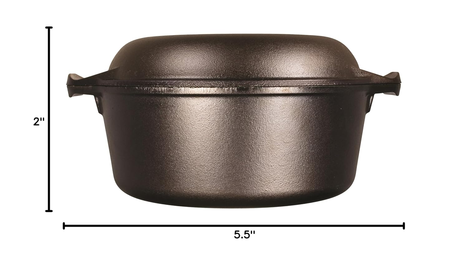 Lodge Cast Iron Serving Pot Cast Iron Double Dutch Oven, 5-Quart & ASAHH31 Silicone Assist Handle Holder, Blue, 5.5" x 2", Pack of 1