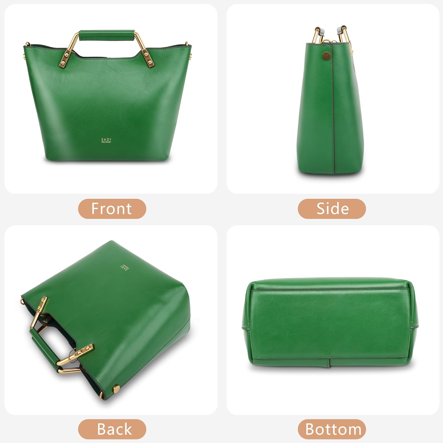 SADI Genuine Leather Designer Handbags for Women, Women's Crossbody/Shoulder/Handbags with Adjustable Shoulder Strap - Image 7