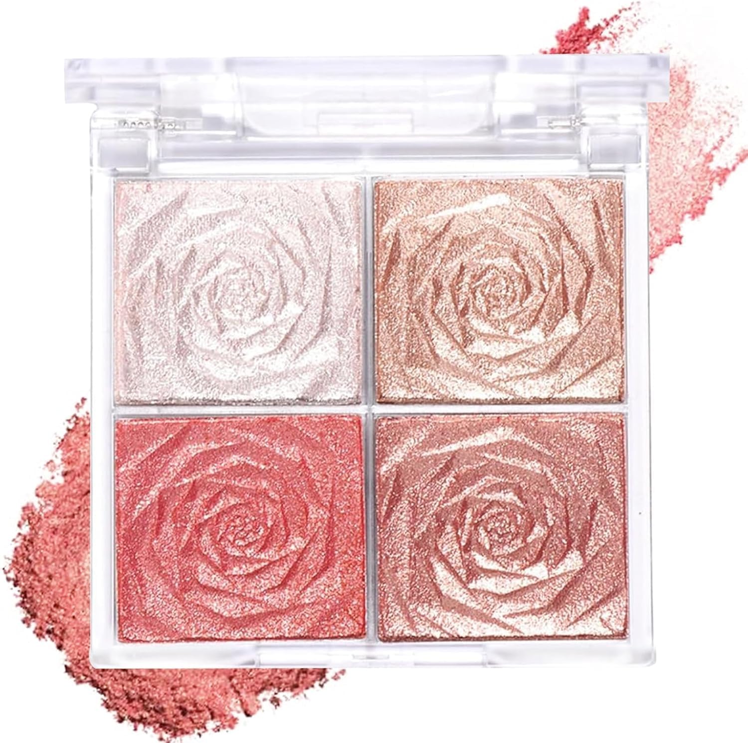 Blusher Palette Powder – 4 Colors Matte & Shimmer Blush Highlighter & Long-Wearing Water-Proof, MNatural-Looking Glow Smooth & Lightweight Formula Portable Compact Design (Multicolor)-picture-35