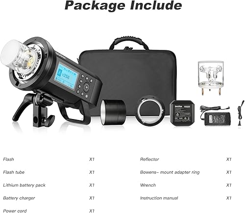 Miniatura 7 de GODOX AD400PRO 400Ws GN72 TTL 1/8000s HSS 2.4G X Sistema Todo en Uno Flash Speedlite Estroboscópico para Exteriores, Monolight Alimentado por