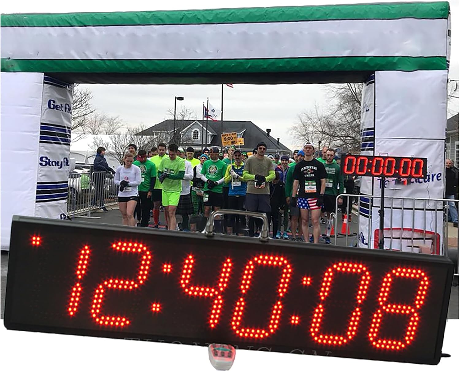 6 Digits LED Countdown/up Clock, Double Sided Race Timing Clock, Waterproof Timing Clock, 3 Brightness Levels Adjustable, 12/24 Hours Switchable, for Marathon, Horse Racing, Running, Etc