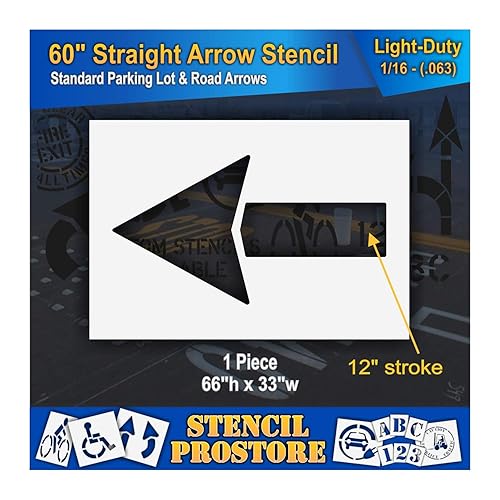 Miniatura 6 de Plantillas de pavimento - 60 pulgadas - Plantilla de flecha recta - 60 x 32 pulgadas - 18 pulgadas (128 mil) - Grado profesional