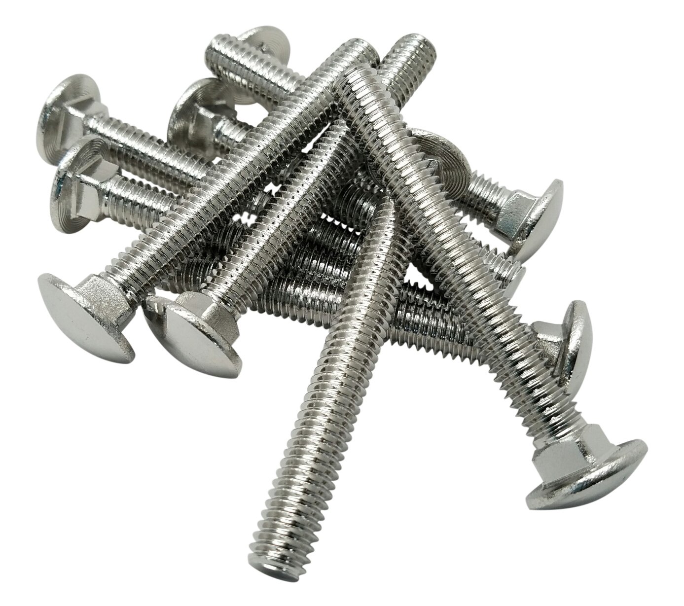 FBCB122P10 1/2-13 X 2" Carriage Bolts, 18-8 SS, Finish NL-19, PK10