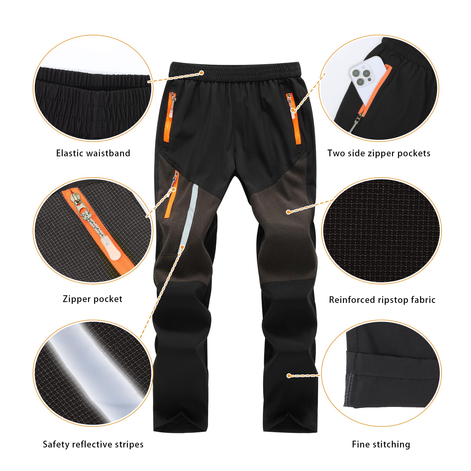 SUKUTU Primavera ed Estate Ragazzi e Ragazze Pantaloni Leggeri Elasticizzati all'aperto Pantaloni Leggeri da Trekking ad Asciugatura Rapida