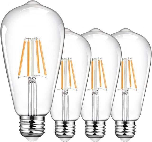 LED E27 Edison Screw Bulb, TopLeder E27 Bulb 4W (Equivalent to 40W) 2700K Warm White 470LM, Clear Glass, Non-Dimmable Pack of 4