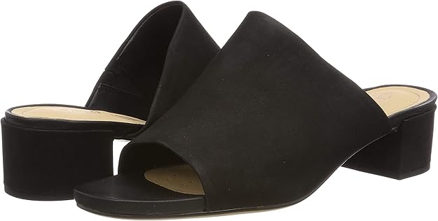 clarks black mules