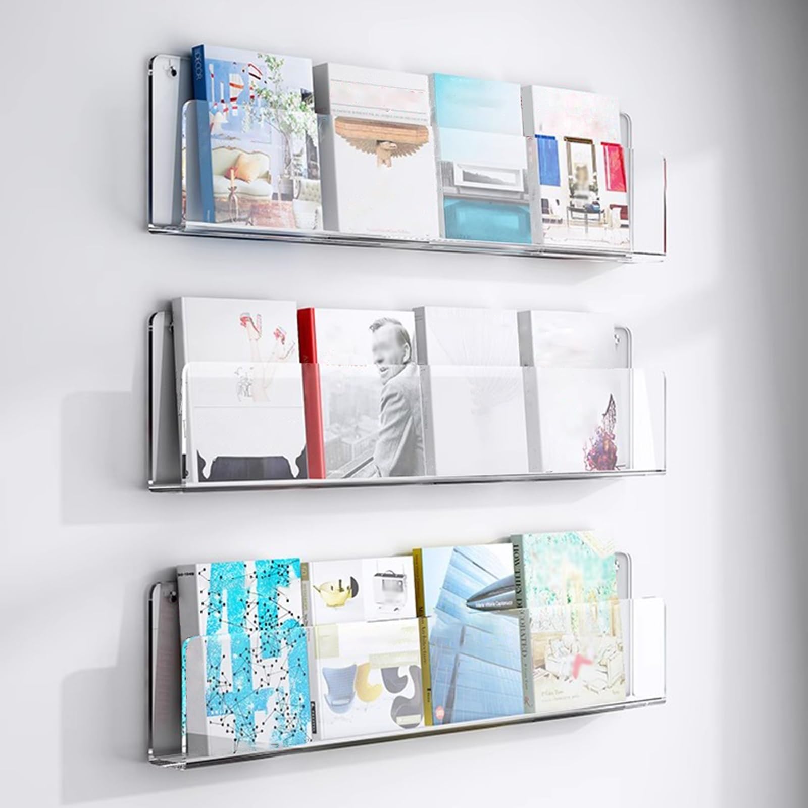 ASerZenith Wall Mounted Information Rack, Business Brochure Organizer,for Waiting Room/Lounge/Reception Area/Advertising Leaflet Display