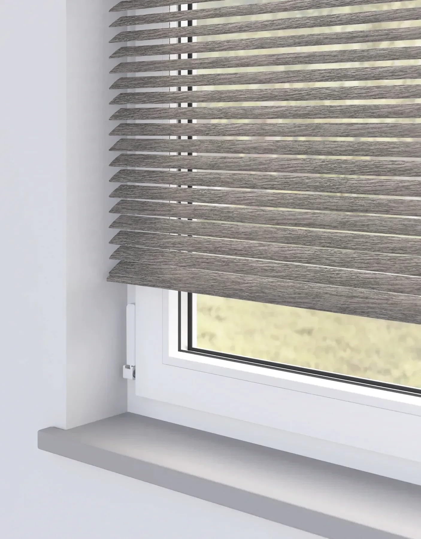 Made to Measure Faux Wooden Venetian Blinds – Flame Retardant, Moisture Resistant, Cord Operated, Ideal for all Windows (Night Fall)