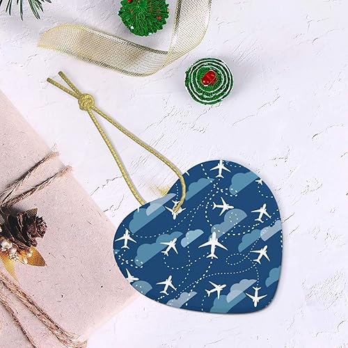 Miniatura 3 de Adornos de Navidad de avión personalizados para colgar en decoración de árbol de Navidad de cerámica, adornos de Navidad, Navidad, al aire libre,