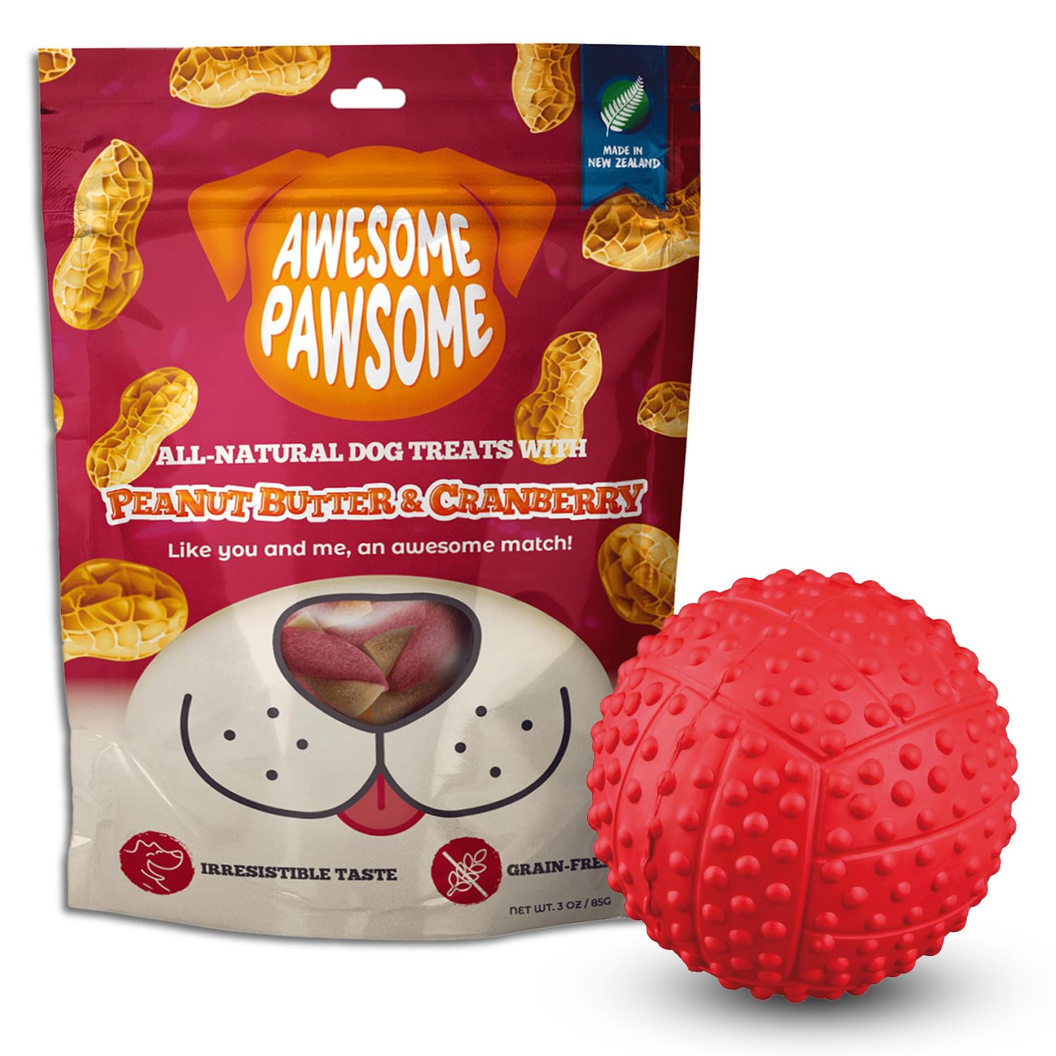 Combo of Trixie Peanut Butter & Cranberry Flavor Vegetarian Dog Treats and Natural Rubber Sports Ball Toy for Dog (B09WYVTL7X) Amazon Price History, Amazon Price Tracker