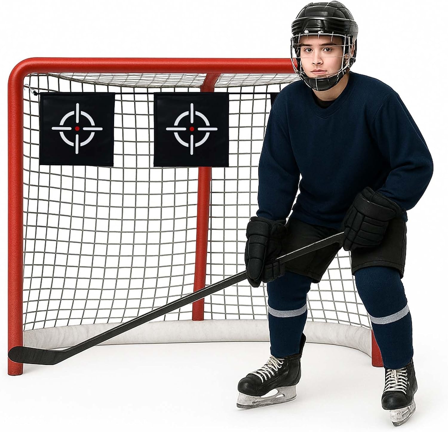 Ice Hockey Shooting Target: 10"x10" Quick Install Waterproof Training Aid Improve Accuracy for Outdoor Indoor Teens Adult Players - Only 1 Pieces