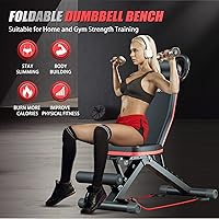 Vista 2 de ALSO GO Adjustable Weight Bench, Workout Benches with Leg Extension & Extended Headrest, Foldable Incline Decline Bench Press, Roman Chair, Full
