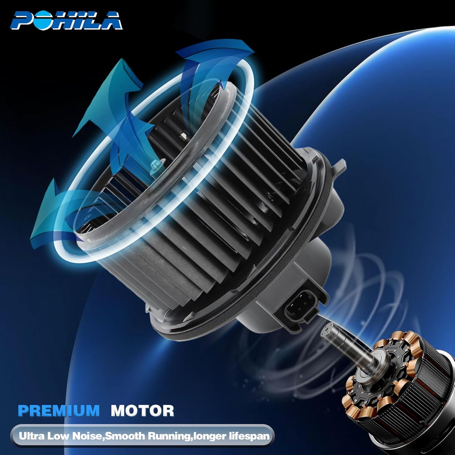 AC Blower Motor with Fan for 2003 2004 2005 2006 Chevy Silverado 1500 2500 Suburban Avalanche GMC Sierra Yukon Cadillac Escalade HVAC Heater Blower Motor Replaces# 700191