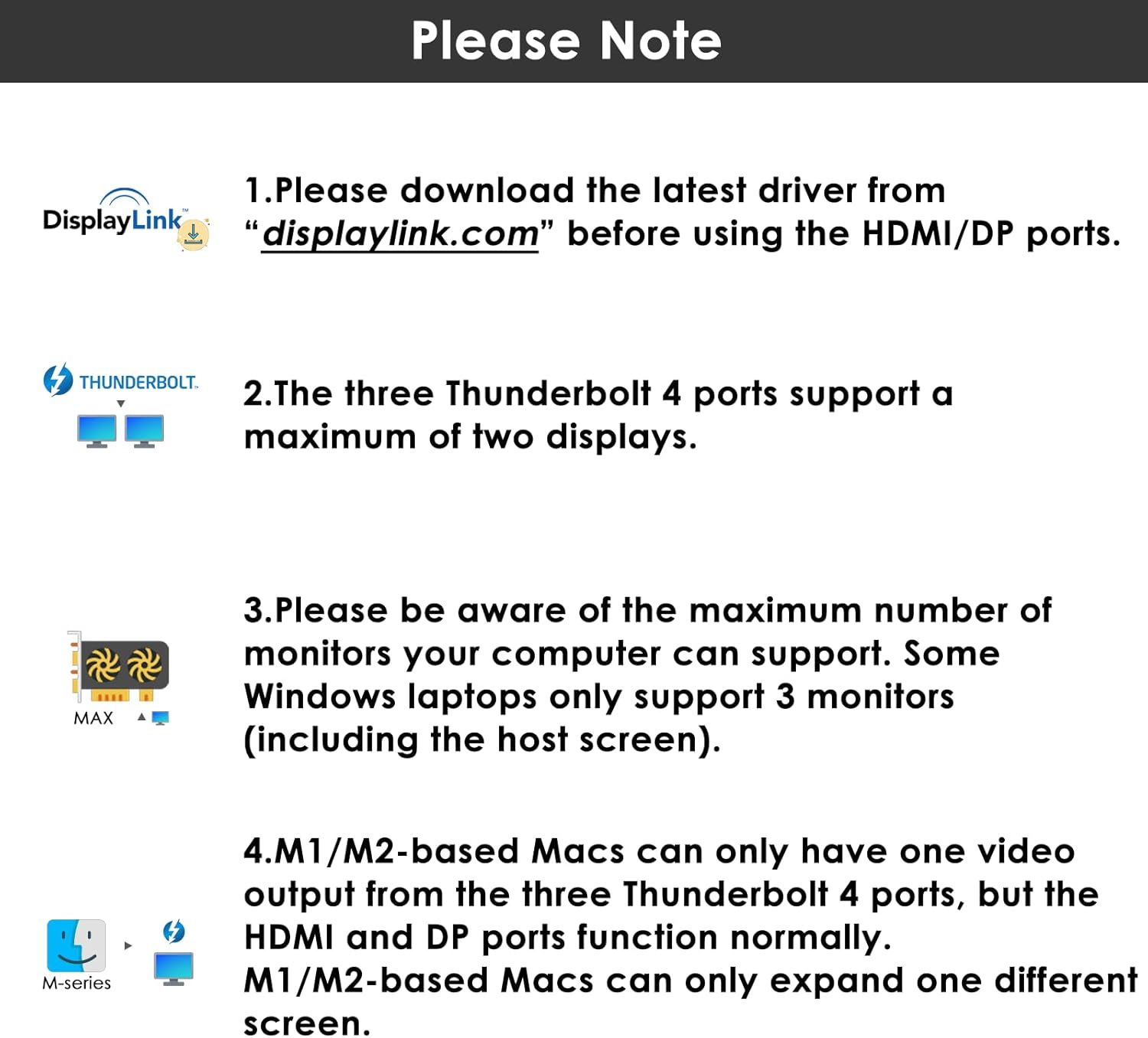 Thunderbolt 4 Dock, WAVLINK Docking Station with Quad 4K@60Hz Monitors, Four Thunderbolt 4 Ports, 98W PD, 2.5G RJ45 Ethernet, SD V4.0, 10Gbps USB3.1, for MacBook Pro/Air etc image 8 of 9 B0DR1HXJ4X