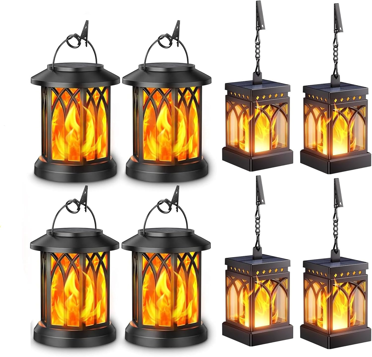 8 Pack Solar Flame Lantern