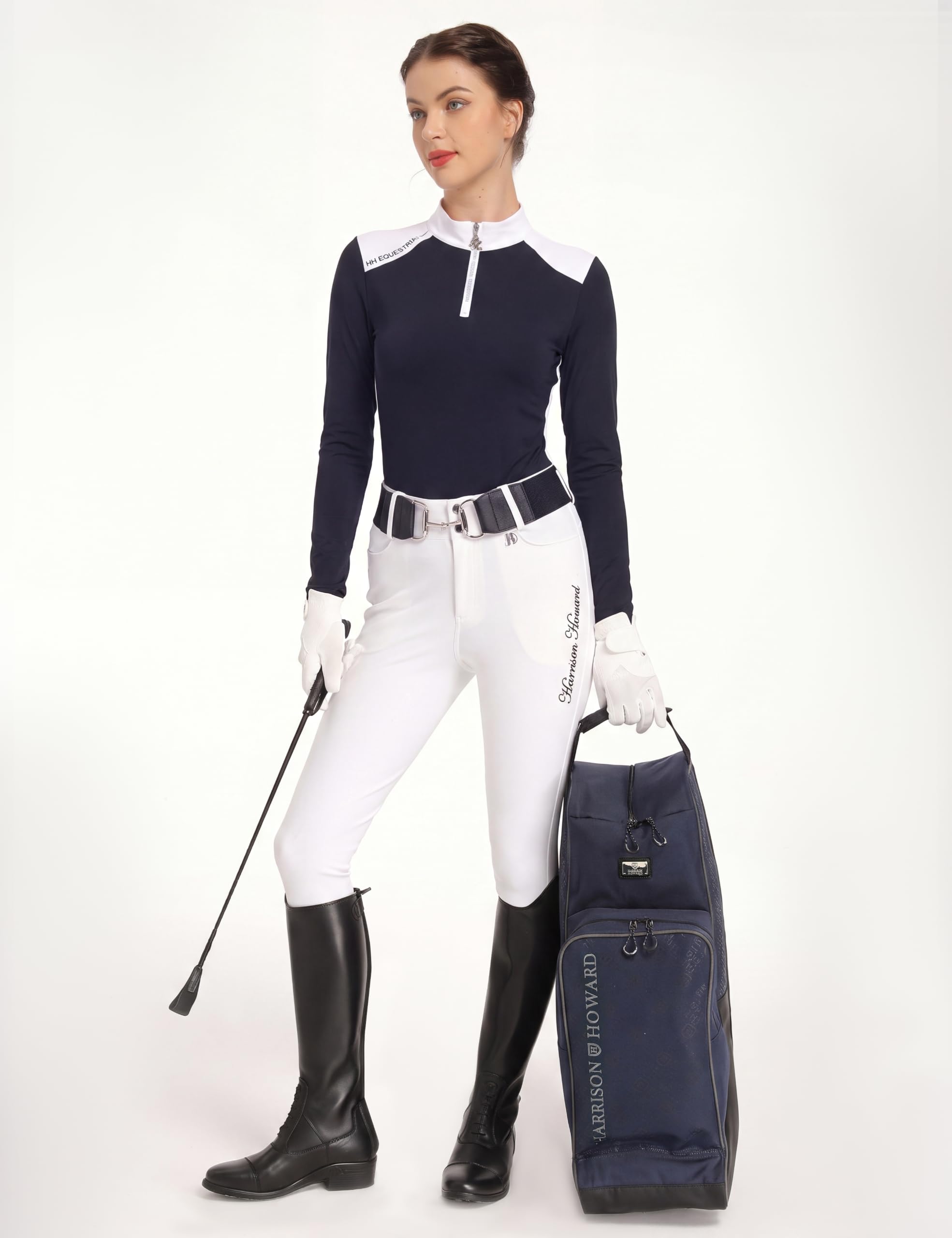 Harrison Howard Damen Reitshirt Reitsport Show Shirt Reiten Reitshirts für Frauen Gespleißte Schulter