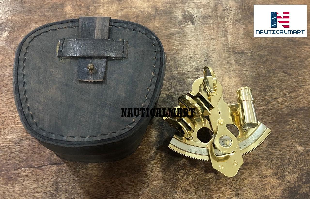 3" Captain Brass Sextant Nautical Working Instrument Astrolabe Ships Maritime Collection Marine Gift for Office & Gifting Item Rustic Vintage Home Decor Gifts