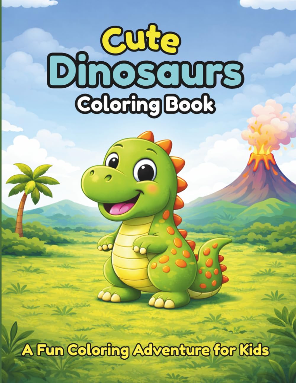 Cute Dinosaurs Coloring Book: A Fun Coloring Adventure for Kids